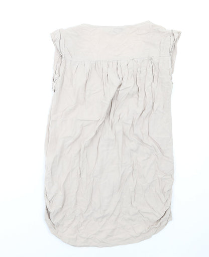 Womens UK Size 10 New Look Beige Basic Tank