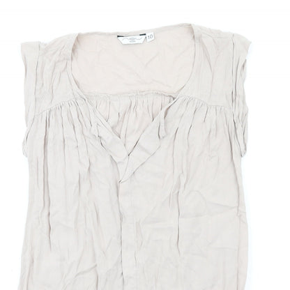 Womens UK Size 10 New Look Beige Basic Tank