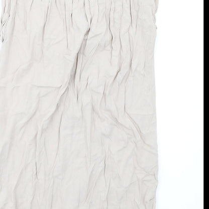 Womens UK Size 10 New Look Beige Basic Tank