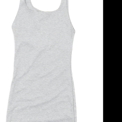 Zara Womens Grey Polyester Bodycon Size M Scoop Neck Pullover