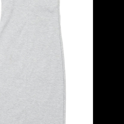 Zara Womens Grey Polyester Bodycon Size M Scoop Neck Pullover