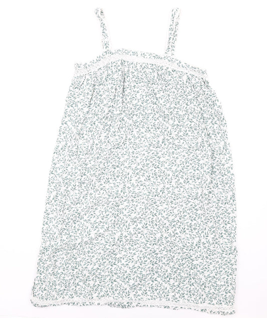 dusk Womens Green Geometric Viscose A-Line Size M Square Neck Pullover