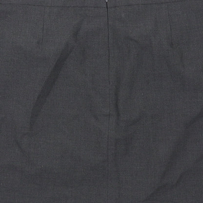 Marks and Spencer Womens Grey Polyester A-Line Skirt Size 12 Zip