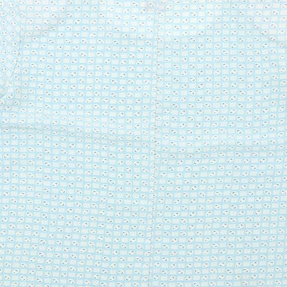 Bonmarché Womens Blue Geometric Polyester Basic T-Shirt Size 16 Round Neck