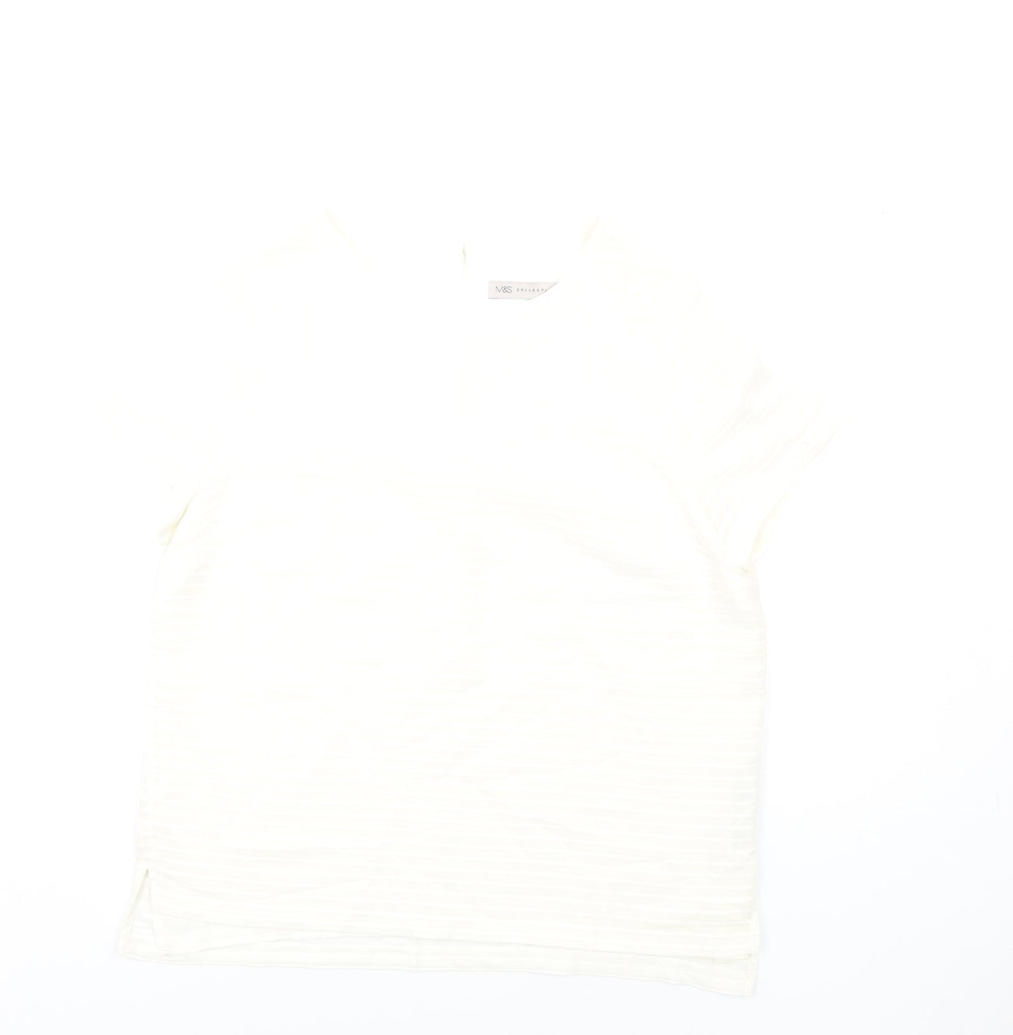 Womens UK Size 12 Marks and Spencer Ivory Basic T-Shirt