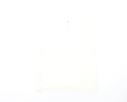 Womens UK Size 12 Marks and Spencer Ivory Basic T-Shirt