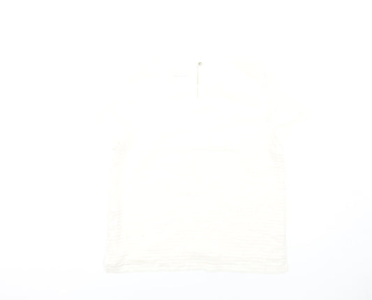 Womens UK Size 12 Marks and Spencer Ivory Basic T-Shirt