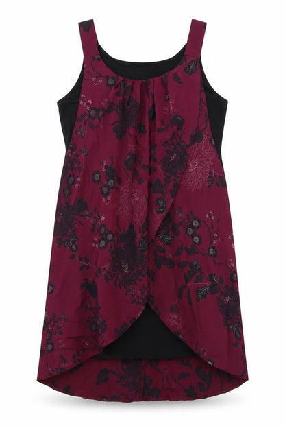 K&D London Womens Purple Floral Polyester A-Line Size 12 Round Neck Pullover