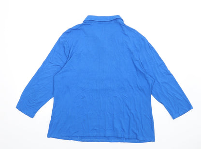 Womens UK Size 18 Roman Blue Basic T-Shirt