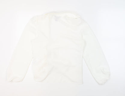 Womens UK Size 10 New Look Ivory Basic Blouse