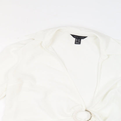 Womens UK Size 10 New Look Ivory Basic Blouse