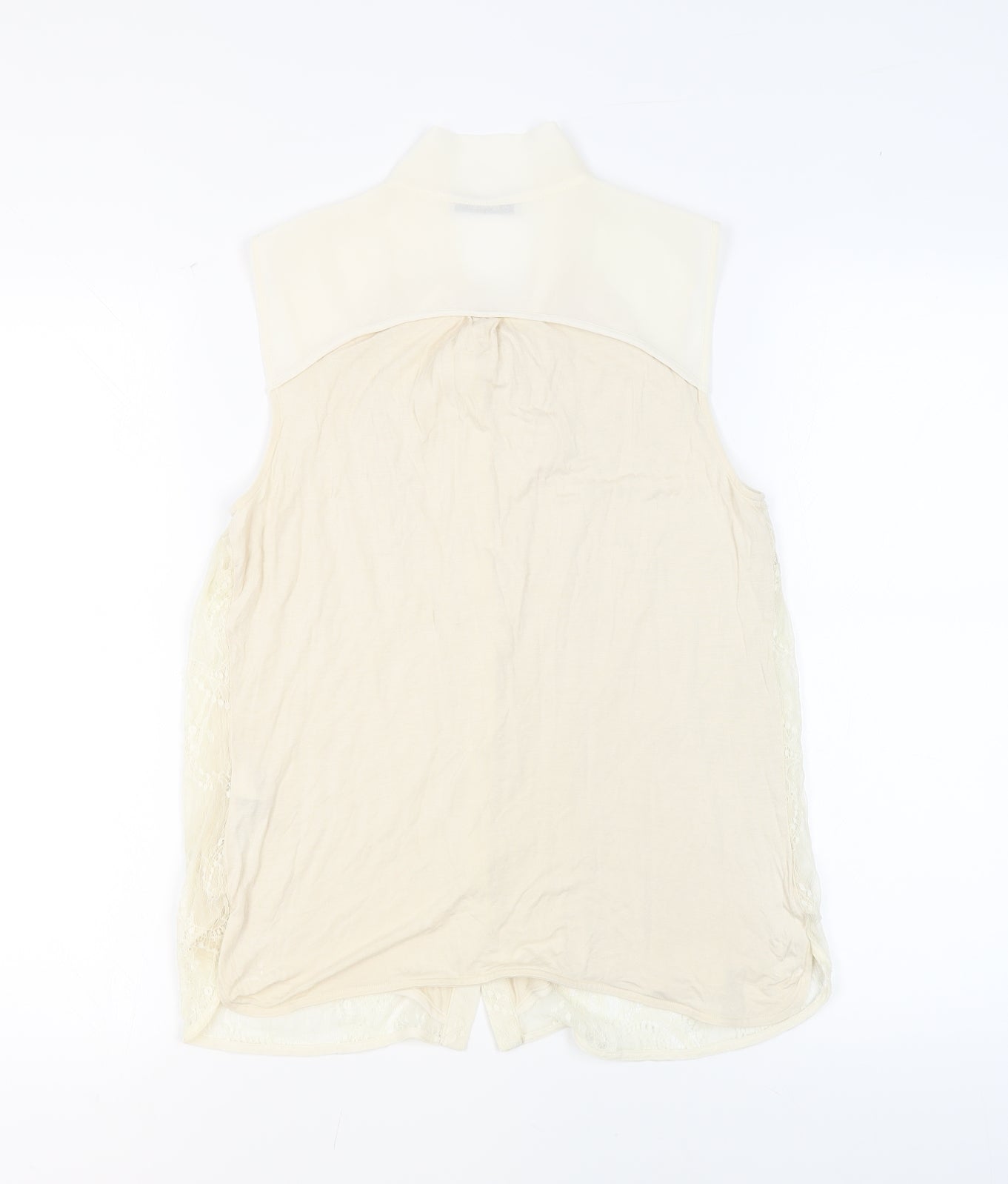 Womens UK Size M Oasis Beige Basic Button-Up