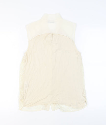 Womens UK Size M Oasis Beige Basic Button-Up