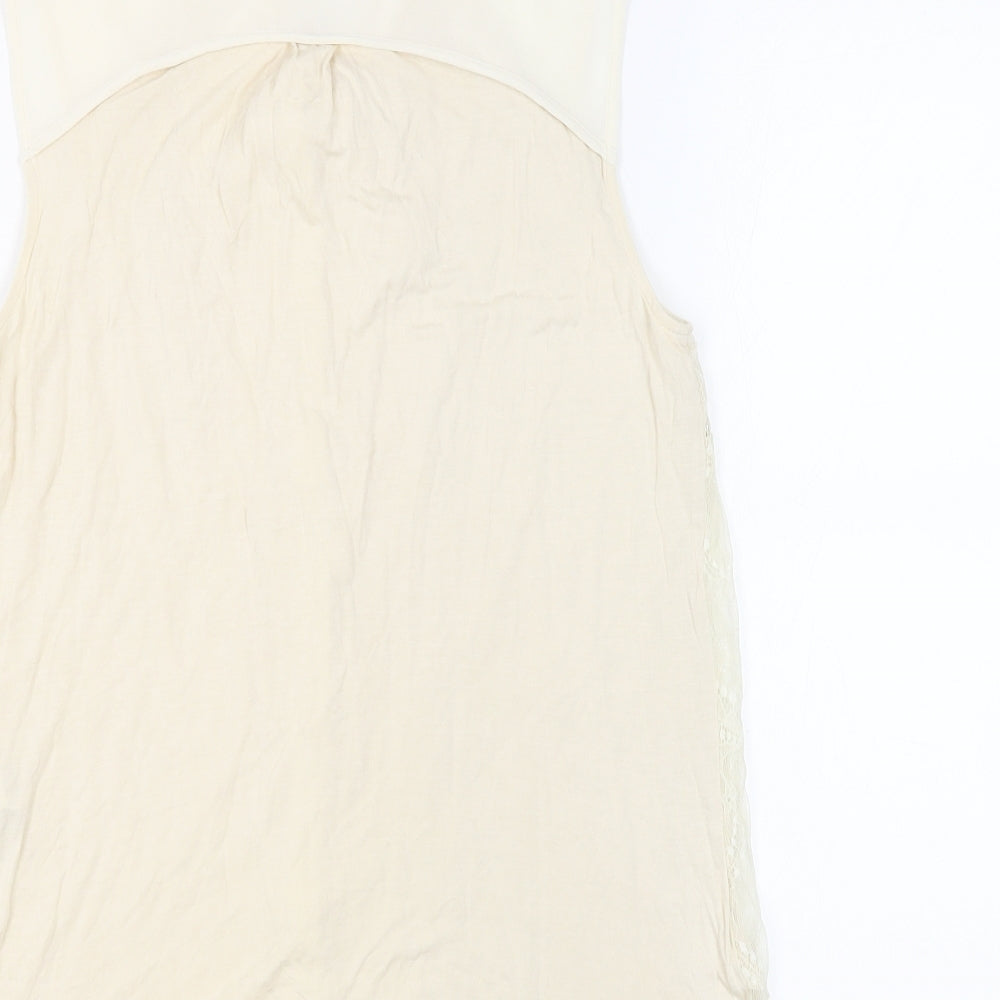 Womens UK Size M Oasis Beige Basic Button-Up
