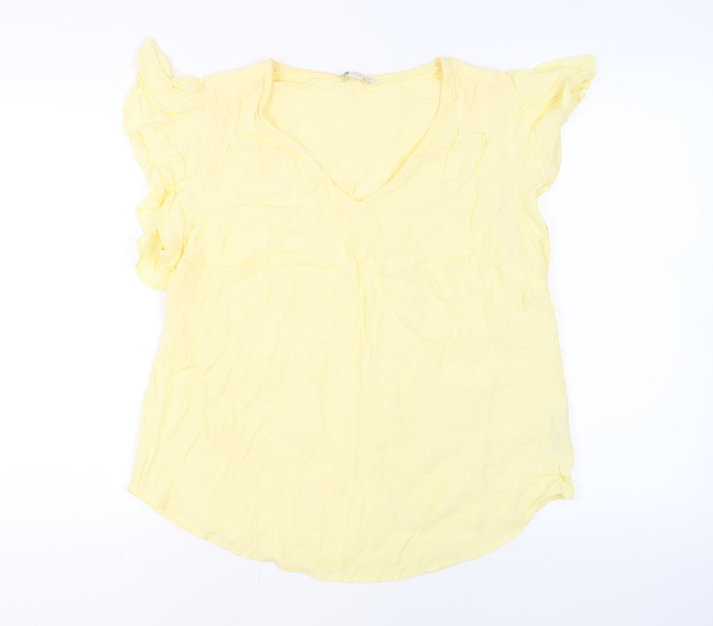 Womens UK Size 10 Monsoon Yellow Basic Blouse