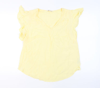 Womens UK Size 10 Monsoon Yellow Basic Blouse