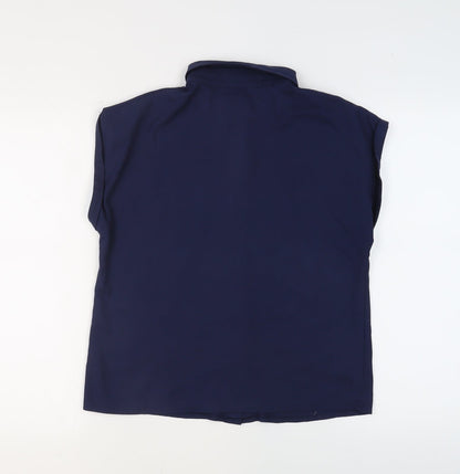 Womens UK Size 8 Missguided Blue Basic Blouse