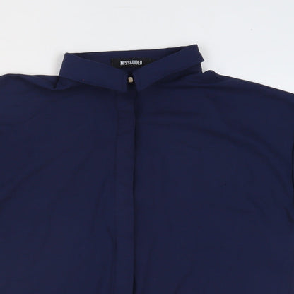 Womens UK Size 8 Missguided Blue Basic Blouse