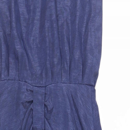 HAGARTY Womens Blue Geometric Polyester Shift Size 12 V-Neck Button