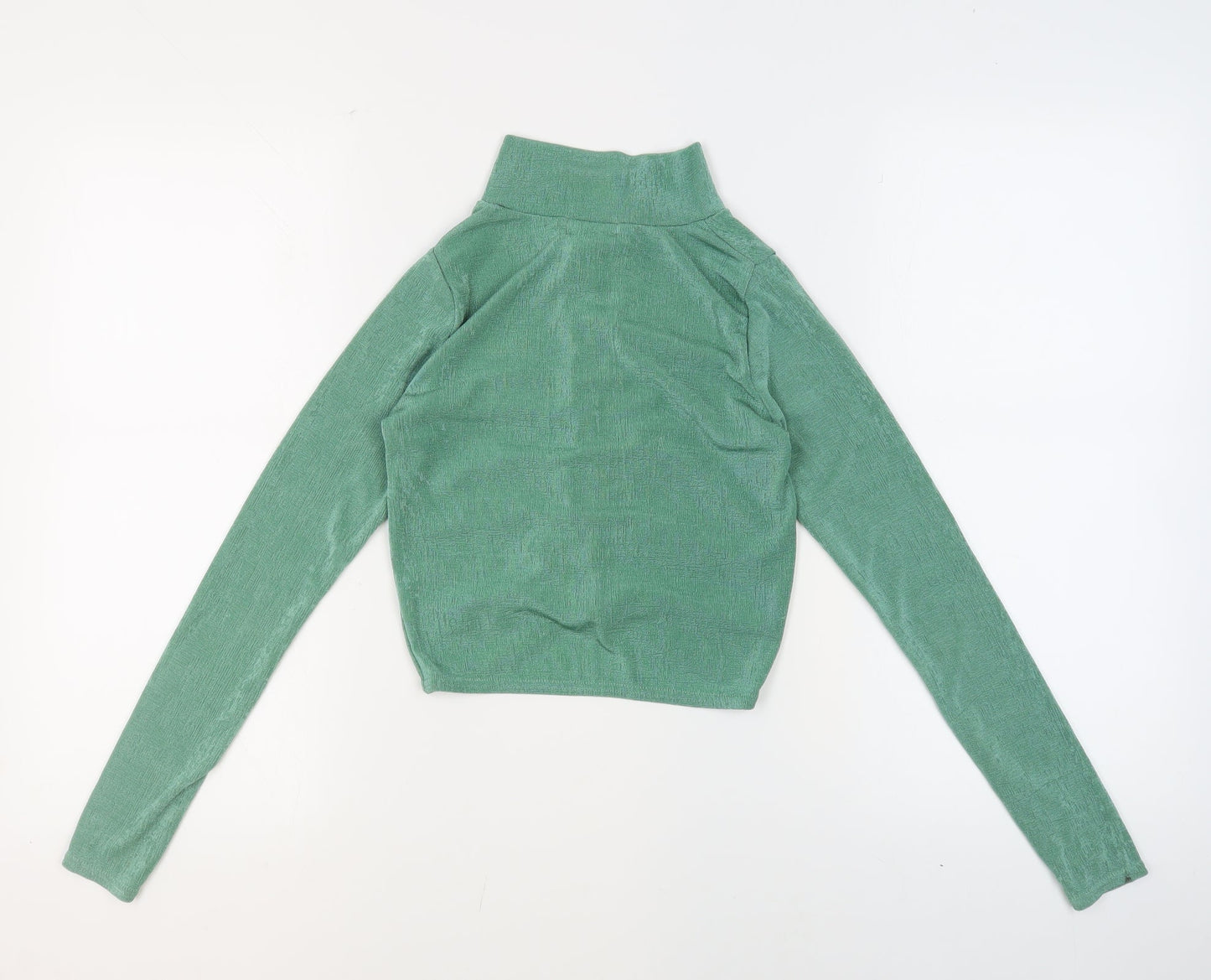 Womens UK Size 6 PRETTYLITTLETHING Green Basic Button-Up