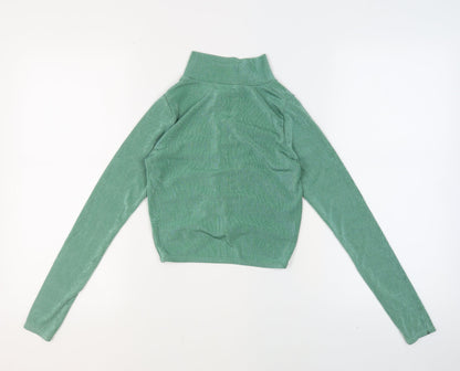 Womens UK Size 6 PRETTYLITTLETHING Green Basic Button-Up