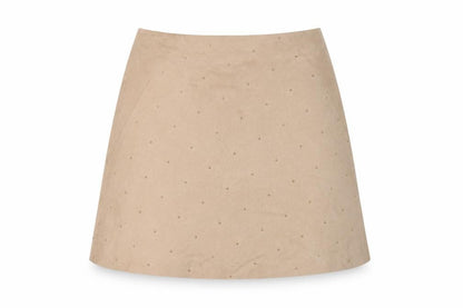 BiBA Womens Beige Polyester A-Line Skirt Size 8 Zip - Studded
