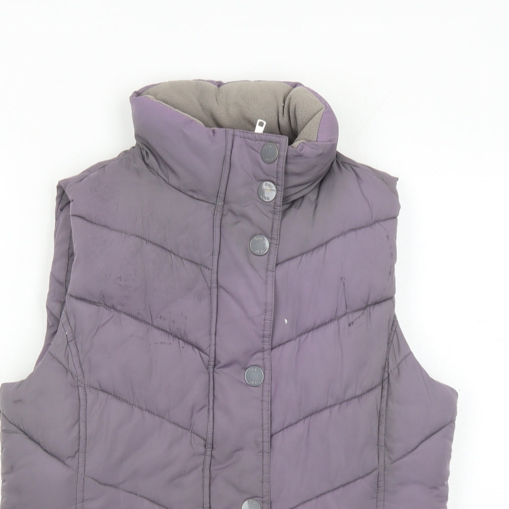 Gap Womens Purple Gilet Waistcoat Size S Zip - Pockets