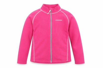 Front view of Didriksons girls’ pink jacket, size 10, years zip