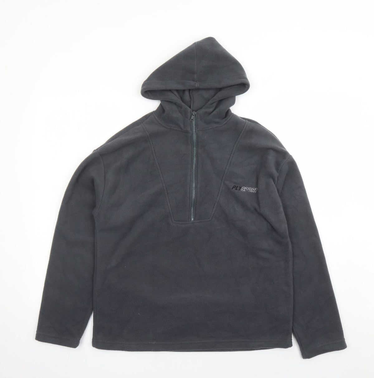 PRETTYLITTLETHING Womens Grey Polyester Pullover Hoodie Size 4 Zip