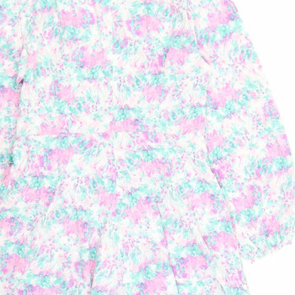 Quiz Womens Multicoloured Geometric Polyester Skater Dress Size 14 V-Neck Zip