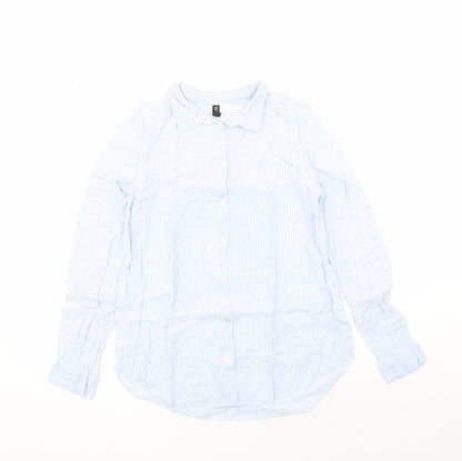 Womens UK Size 6 Divided by H&M Blue Basic Button-Up