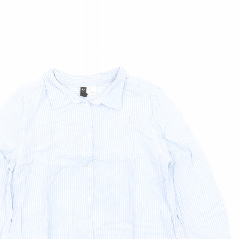 Womens UK Size 6 Divided by H&M Blue Basic Button-Up