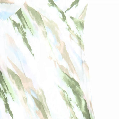 Quiz Womens Green Geometric Polyester Slip Dress Size 14 V-Neck Zip