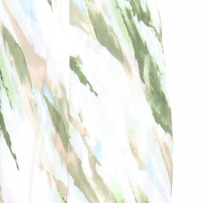 Quiz Womens Green Geometric Polyester Slip Dress Size 14 V-Neck Zip