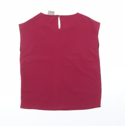Womens UK Size XS VERO MODA Red Basic Blouse
