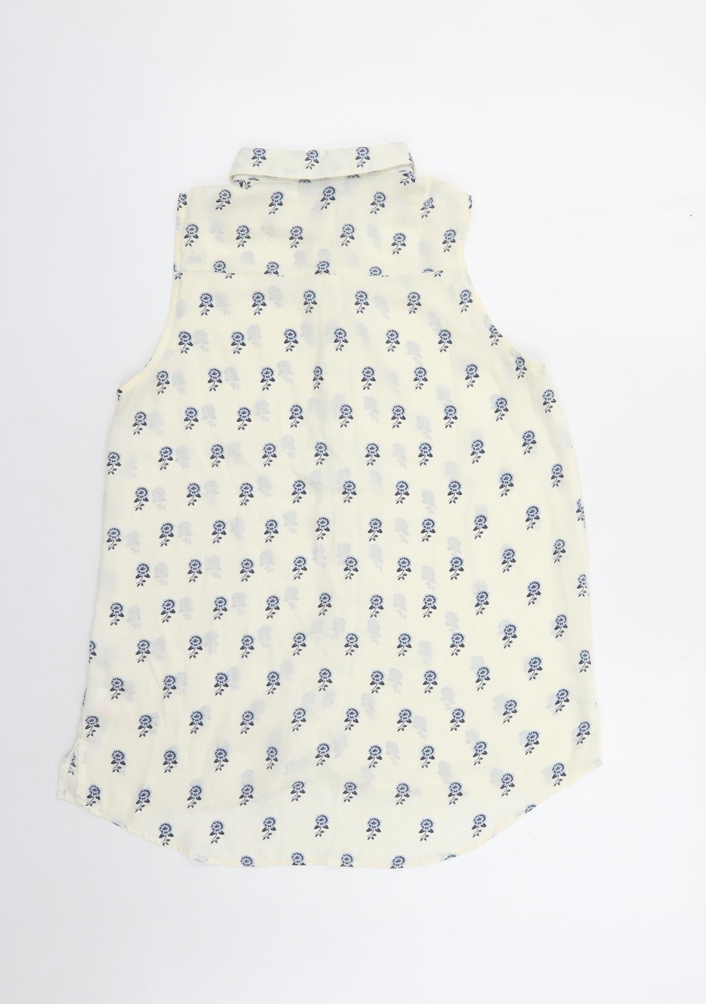 Womens UK Size 10 New Look Ivory Basic Button-Up