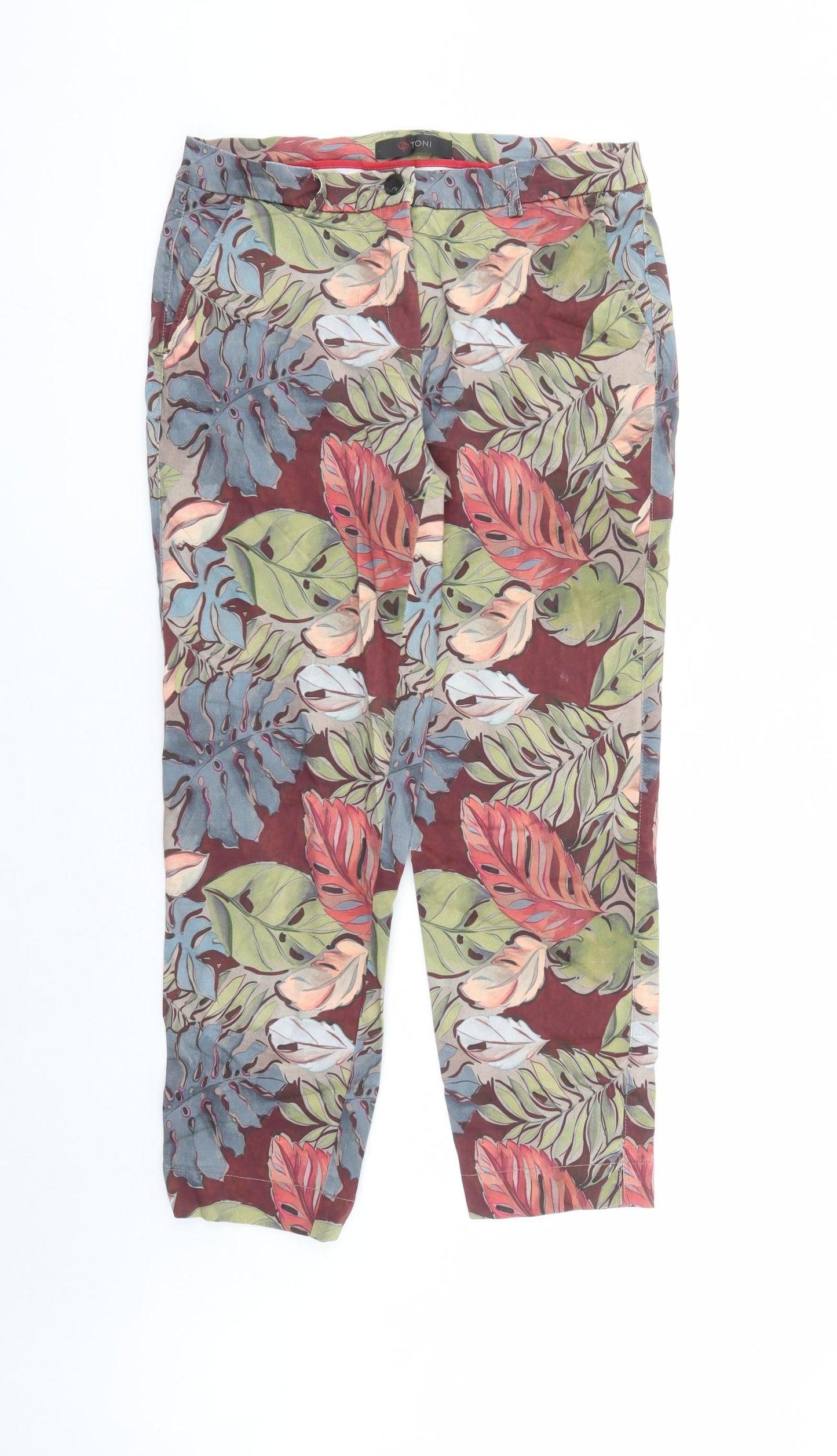 Womens UK Size 14 Toni Slim Fit Carrot Brown Trousers