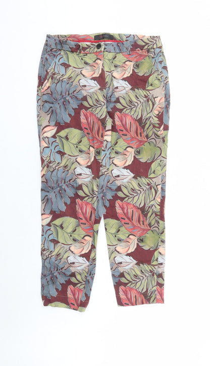 Womens UK Size 14 Toni Slim Fit Carrot Brown Trousers