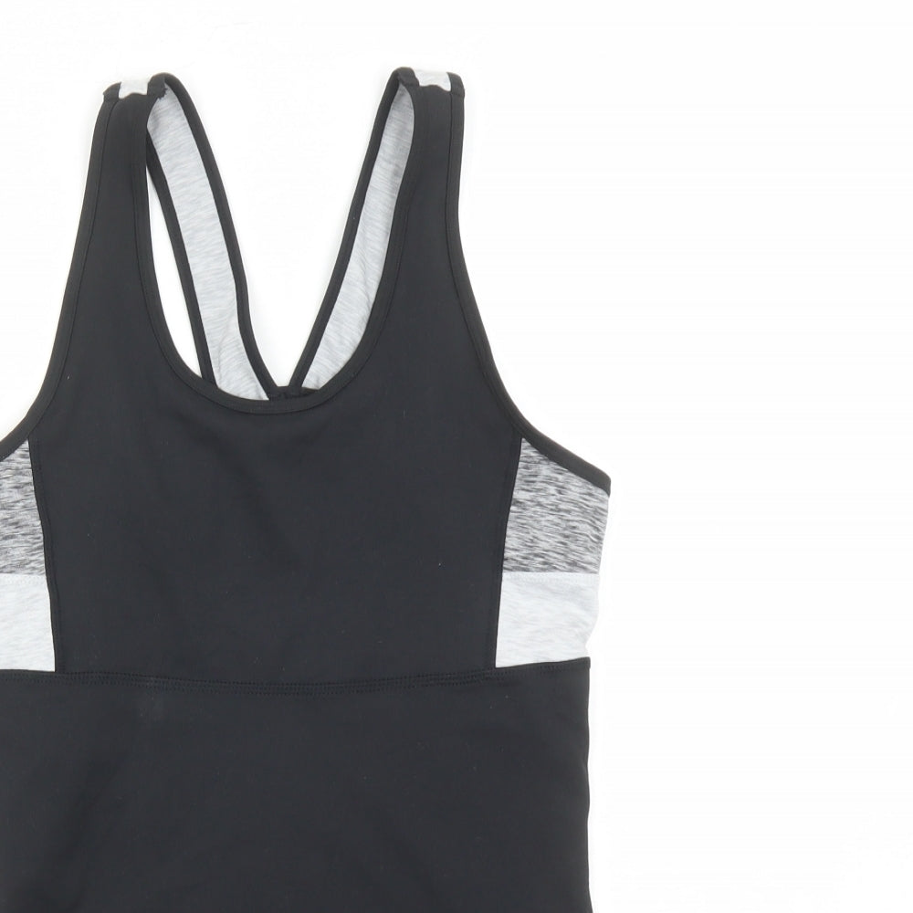 H&M Womens Black Polyester Basic Tank Size S Round Neck Pullover