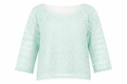 Womens UK Size 10 Topshop Green Basic Blouse