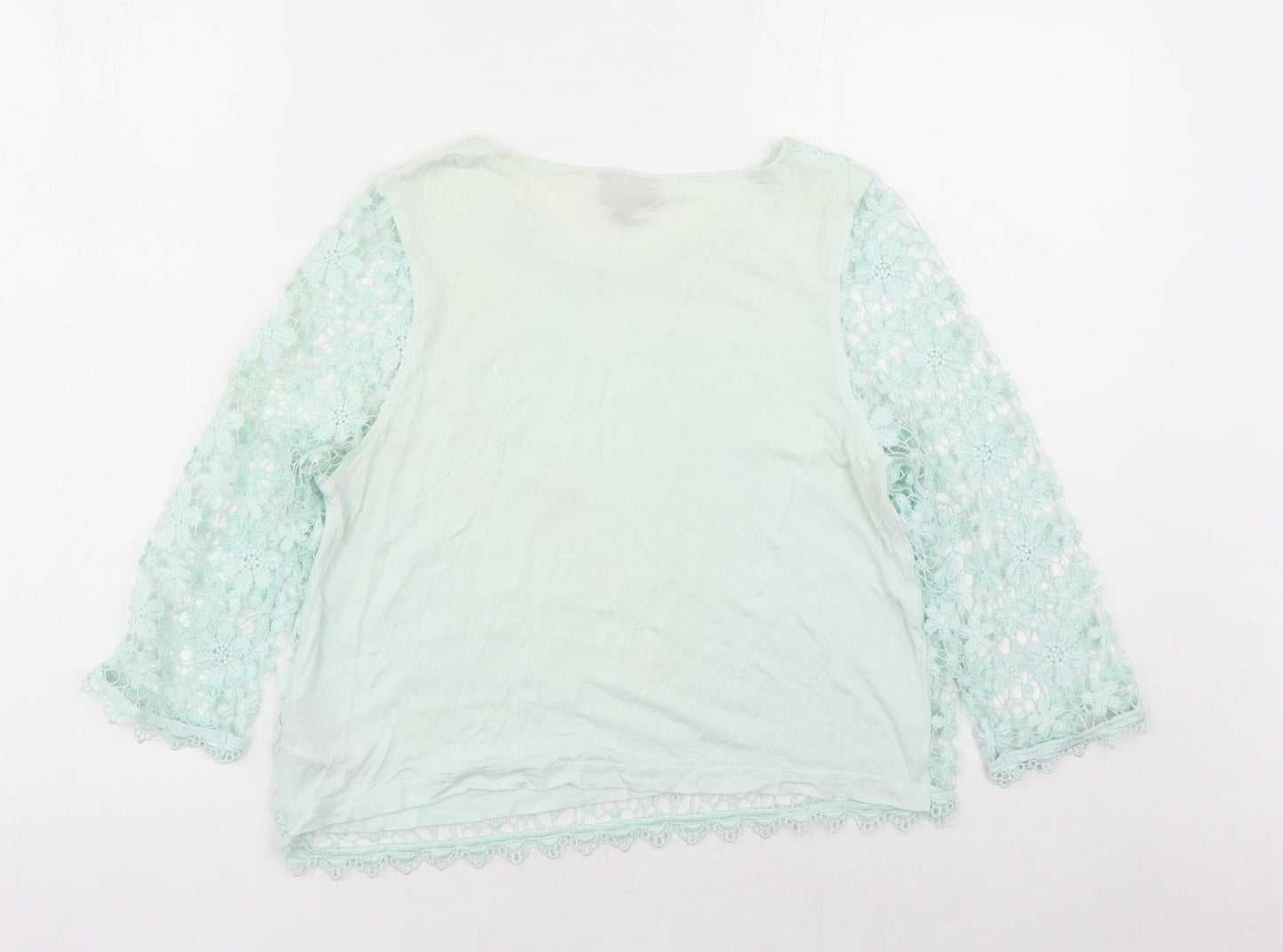 Womens UK Size 10 Topshop Green Basic Blouse