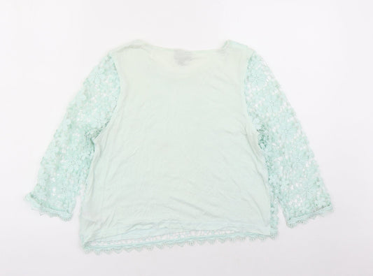 Womens UK Size 10 Topshop Green Basic Blouse