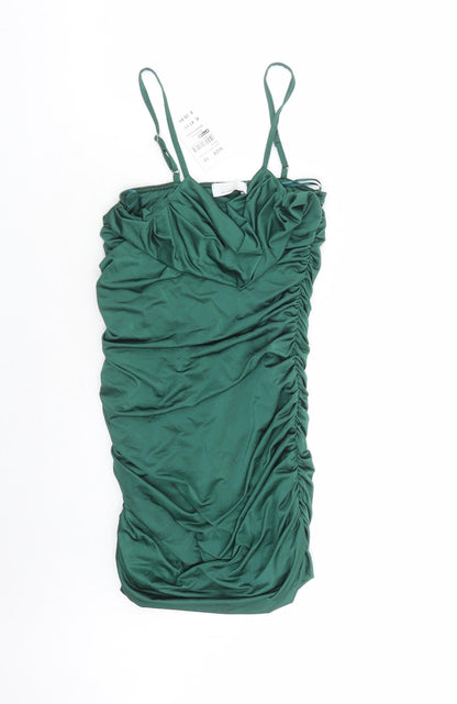 Quiz Womens Green Polyester Bodycon Size 10 Cowl Neck Pullover