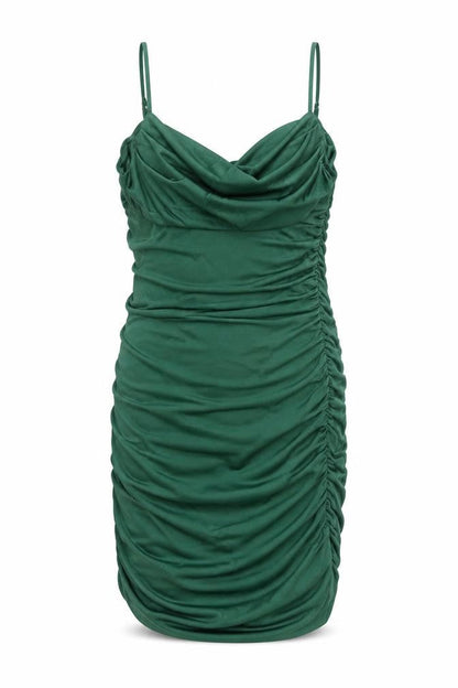 Quiz Womens Green Polyester Bodycon Size 10 Cowl Neck Pullover