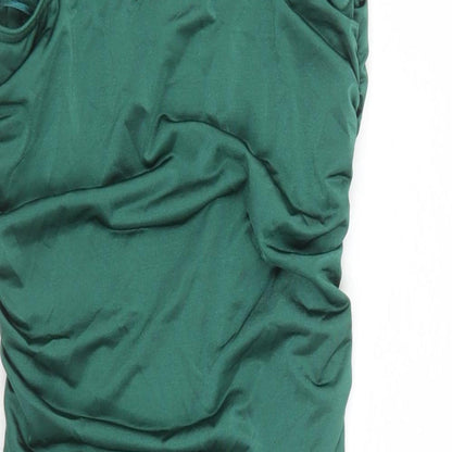 Quiz Womens Green Polyester Bodycon Size 10 Cowl Neck Pullover