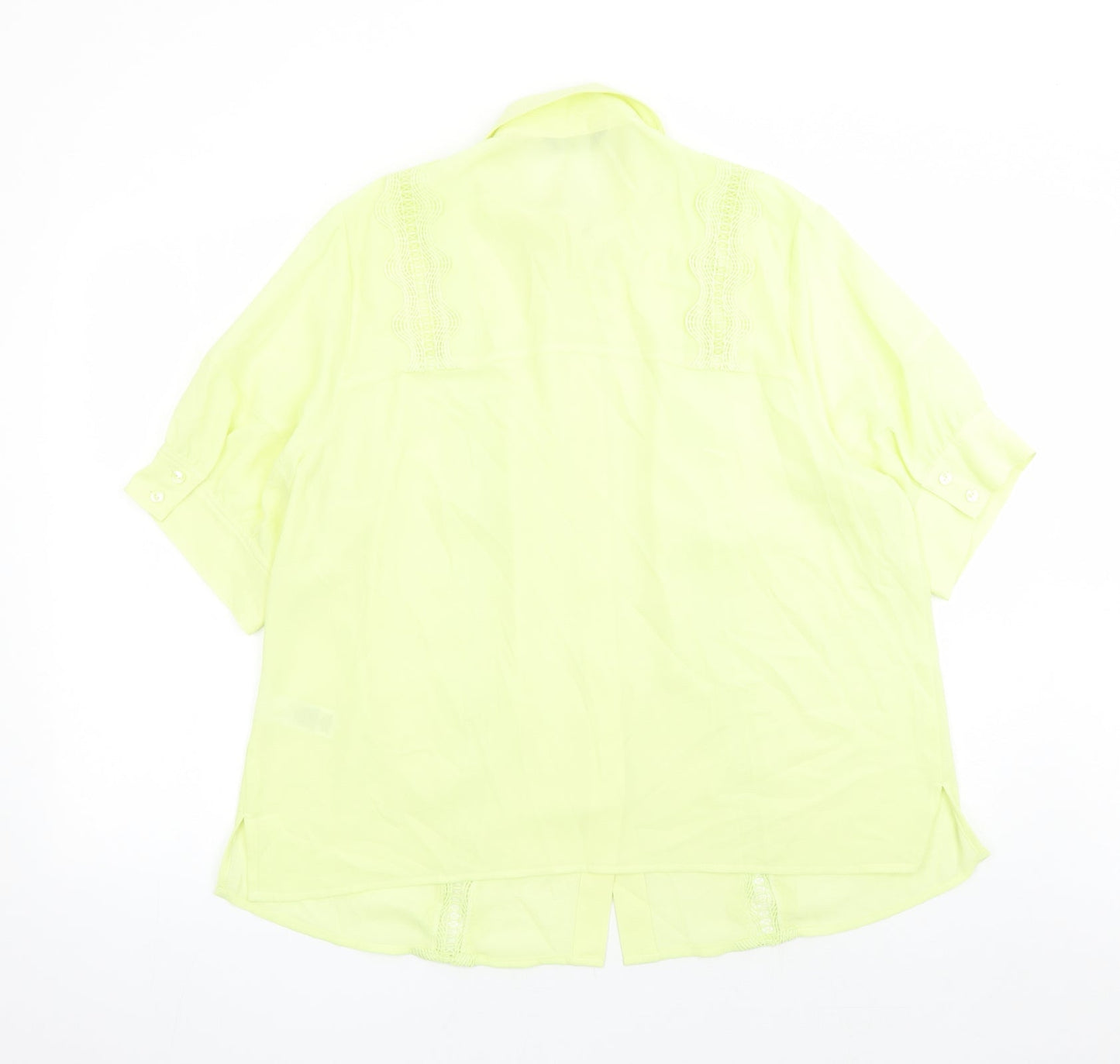 Womens UK Size 18 Marks and Spencer Yellow Basic Button-Up