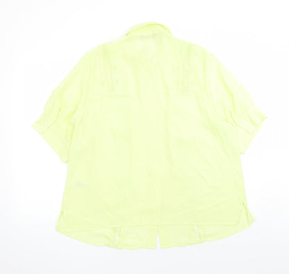 Womens UK Size 18 Marks and Spencer Yellow Basic Button-Up