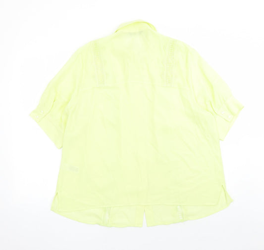 Womens UK Size 18 Marks and Spencer Yellow Basic Button-Up