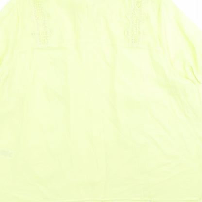Womens UK Size 18 Marks and Spencer Yellow Basic Button-Up