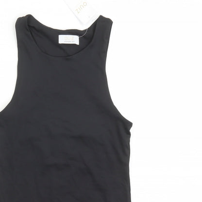 Quiz Womens Black Polyester Bodysuit One-Piece Size 10 Snap